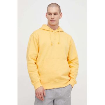 adidas bluză bărbați, culoarea galben, cu glugă, uni IX3956
