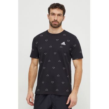 adidas tricou din bumbac bărbați, culoarea negru, cu imprimeu IS1826