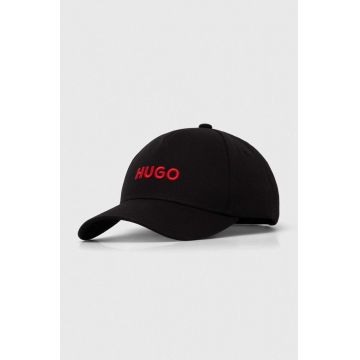 HUGO șapcă de baseball din bumbac culoarea negru, cu imprimeu 50496033