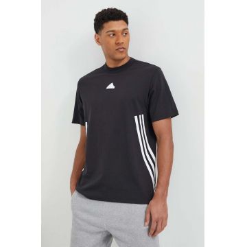 adidas tricou din bumbac bărbați, culoarea negru, cu imprimeu IR9166