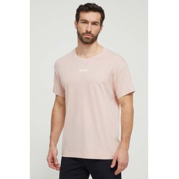 HUGO tricou lounge culoarea roz, cu imprimeu 50518646