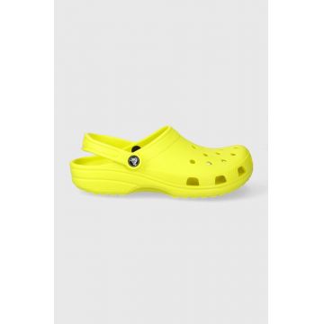 Crocs papuci Classic culoarea galben 10001