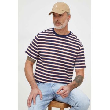 Pepe Jeans tricou din bumbac Callixto barbati, culoarea albastru marin, modelator