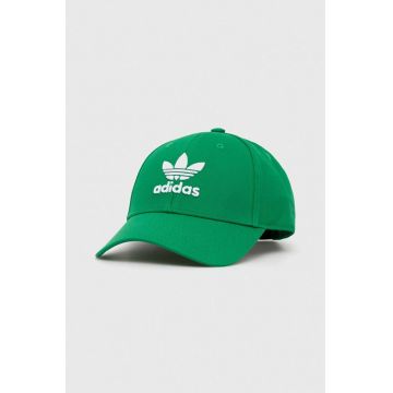 adidas Originals șapcă de baseball din bumbac culoarea verde, cu imprimeu IW1785