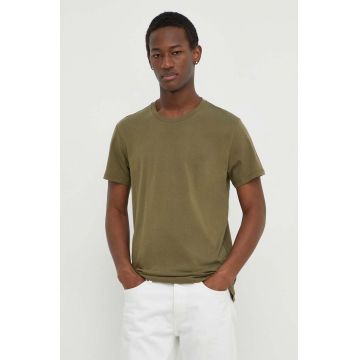 Levi's tricou din bumbac 2-pack barbati, culoarea verde, neted