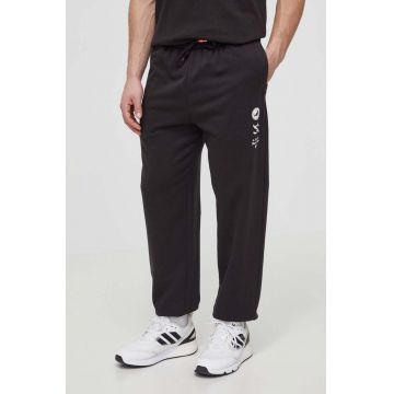 Puma pantaloni de trening din bumbac X STAPLE culoarea negru, cu imprimeu, 625885