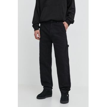 HUGO Blue pantaloni de bumbac culoarea negru, drept 50510597