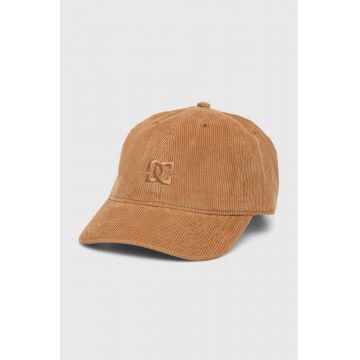 DC șapcă de baseball din catifea Star culoarea maro, neted, ADYHA04196
