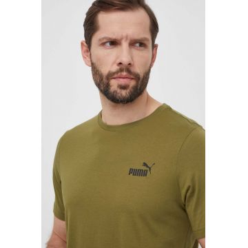 Puma tricou bărbați, culoarea verde, uni 586669