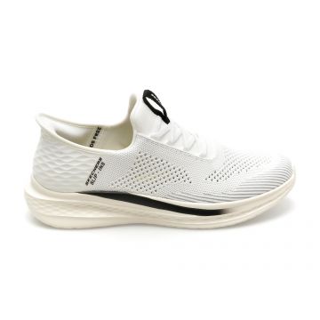 Pantofi sport SKECHERS albi, SLADE, din material textil