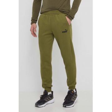 Puma pantaloni de trening culoarea verde, cu imprimeu 586715