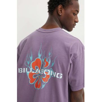 Billabong tricou din bumbac Paradise barbati, culoarea violet, cu imprimeu, ABYZT02309