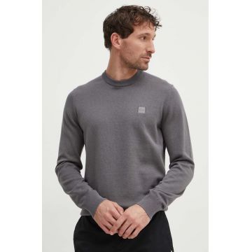 BOSS pulover din amestec de casmir BOSS CASUAL culoarea gri, light, 50471343