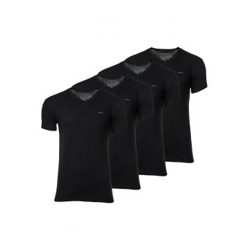 Set de tricouri de bumbac cu decolteu in V - 4 piese