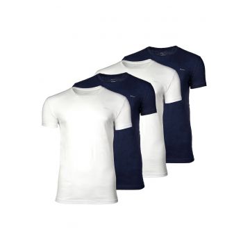 Set de tricouri de bumbac cu decolteu la baza gatului - 4 piese
