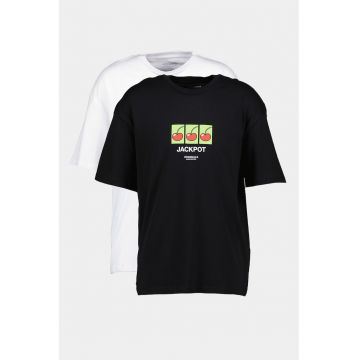 Set de tricouri cu imprimeu grafic BlockPop - 2 piese