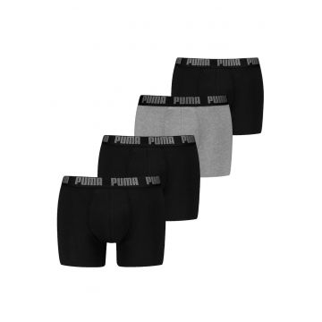 Set de boxeri din amestec de bumbac cu banda logo in talie Everyday 29751 - 4 perechi