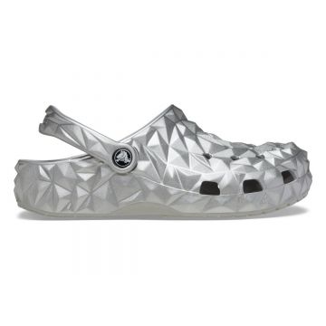 Saboti Crocs Classic Metallic Geometric Clog Argintiu - Silver