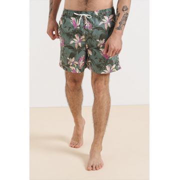 Pantaloni scurti de baie cu snur si model floral