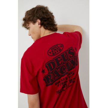 Deus Ex Machina tricou din bumbac culoarea rosu, cu imprimeu