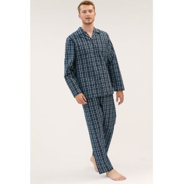 Pijama din amestec de bumbac cu model in carouri