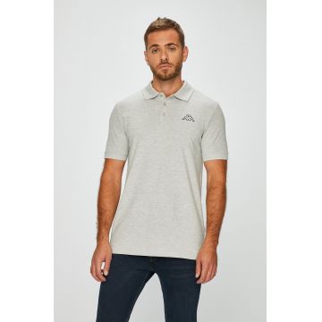 Kappa Polo de bumbac culoarea gri, cu imprimeu