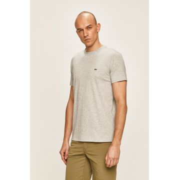 Lacoste tricou din bumbac culoarea gri, uni