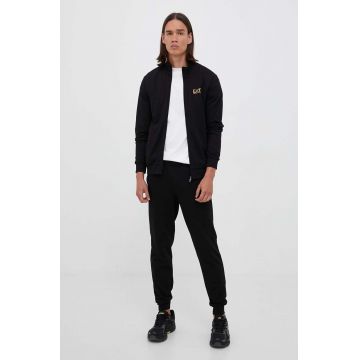 EA7 Emporio Armani trening din bumbac culoarea negru