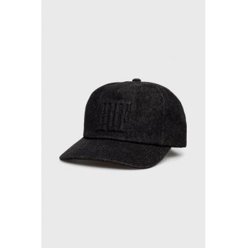 HUF șapcă din bumbac culoarea negru, material neted