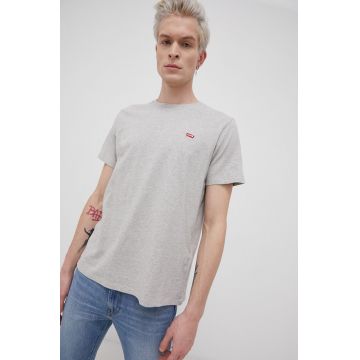Levi's Tricou din bumbac culoarea gri, melanj