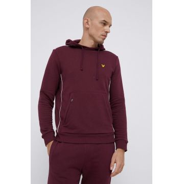 Lyle & Scott Bluză bărbați, culoarea bordo, material neted