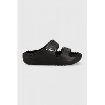 Crocs papuci Classic Cozzzy Sandal culoarea negru 207446.060-BLK.BLK
