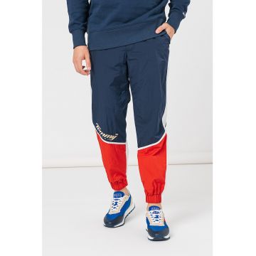 Pantaloni sport regular fit cu model colorblock