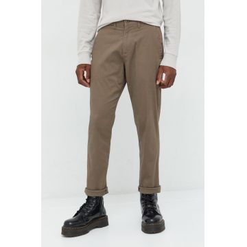 Abercrombie & Fitch pantaloni barbati, culoarea maro, cu fason chinos