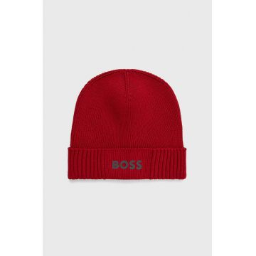 BOSS caciula din amestec de lana Boss Athleisure culoarea rosu,