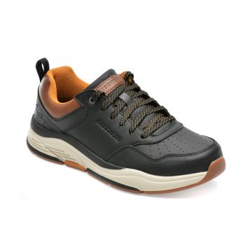 Pantofi sport SKECHERS negri, BENAGO, din piele naturala