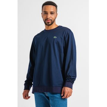 Bluza sport regular fit cu decolteu la baza gatului si broderie logo discreta