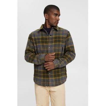 Jacheta-camasa din amestec de lana cu model in carouri