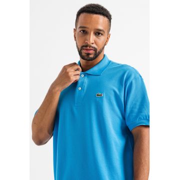 Tricou polo regular fit din material pique