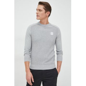 BOSS pulover din amestec de casmir Boss Casual barbati, culoarea gri, light