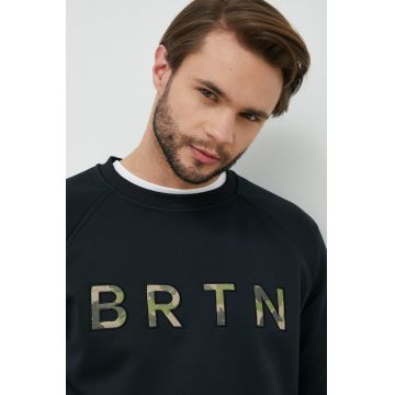 Burton bluză trening Crown barbati, culoarea negru, cu imprimeu