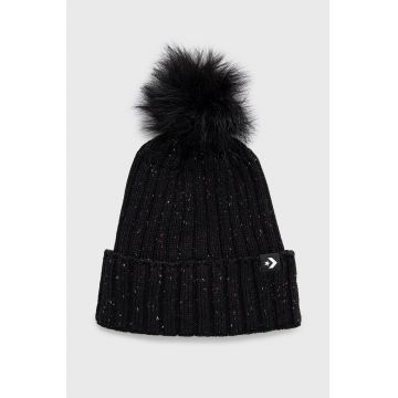 Converse Căciulă culoarea negru, din tricot gros
