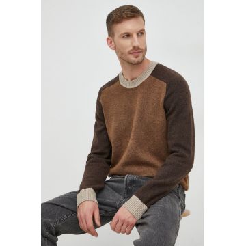 GAP pulover din amestec de lana barbati, culoarea maro, light