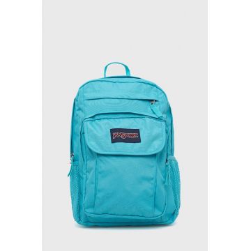 Jansport rucsac culoarea turcoaz, mare, neted