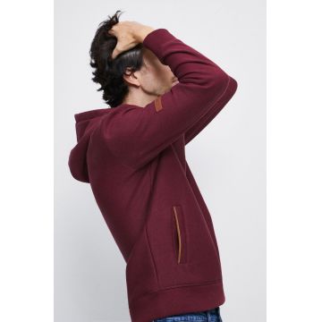 Medicine bluza barbati, culoarea bordo, cu glugă