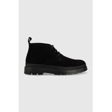 Vagabond botine de piele întoarsă James barbati, culoarea negru