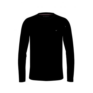 Bluza slim fit amestec de bumbac organic - Negru