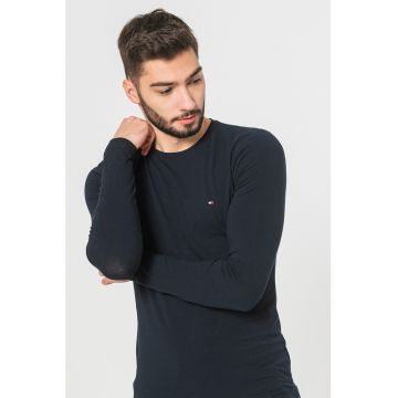 Bluza slim fit amestec de bumbac organic - Rosu/Alb/Bleumarin