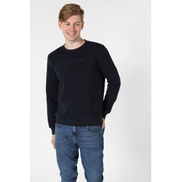 Bluza sport texturata cu text brodat