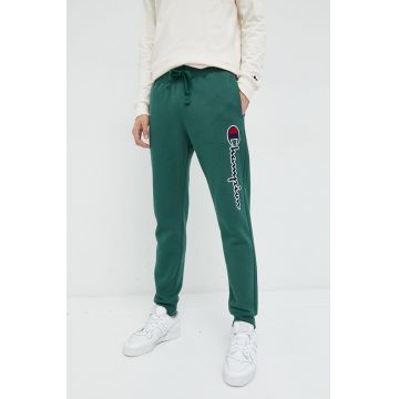 Champion pantaloni de trening barbati, culoarea verde, cu imprimeu